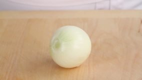 Chopping half an onion