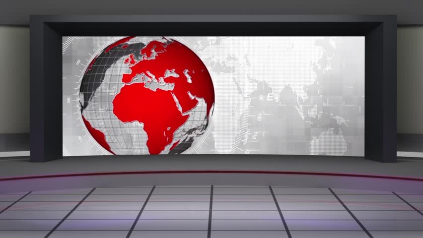 News Tv Studio Set Virtual Green Screen Royalty Free Video