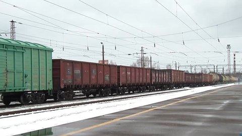 by passing freight train station
