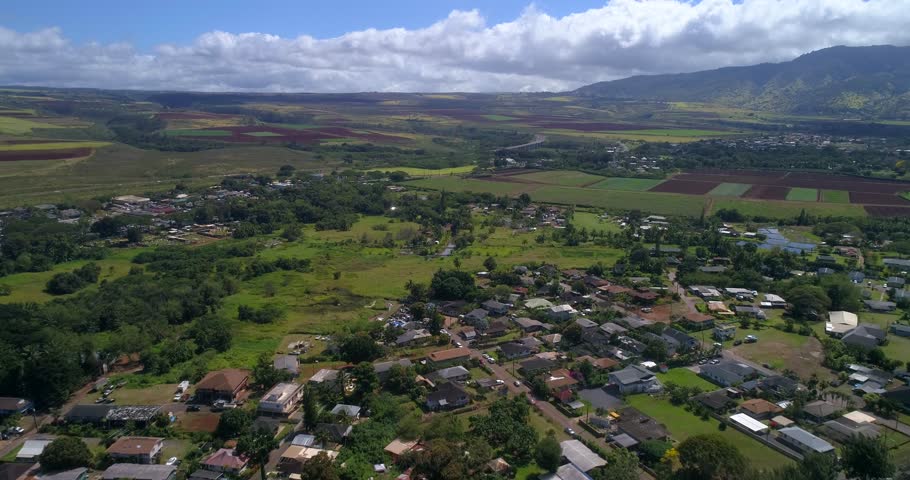 Aerial Haleiwa farm land Hawaii