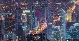 Time lapse video of Dubai Business City Downtown  in Dubai Creek. United arab emirates