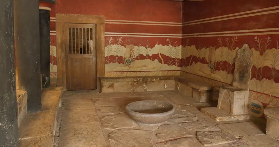 CRETE, GREECE - CIRCA 2017:  Minoan civilization Palace of Knossos on the island of Crete Greece