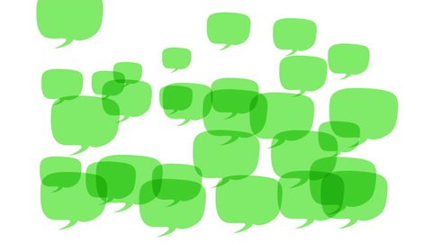 Speech bubbles on white background. Animated flat design. Concept of messages, talk and chatting.