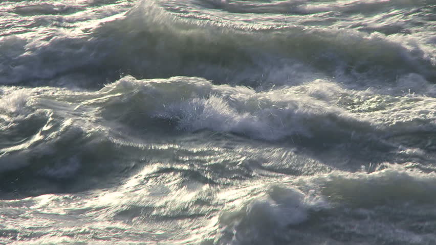 Large standing waves in flood condition river