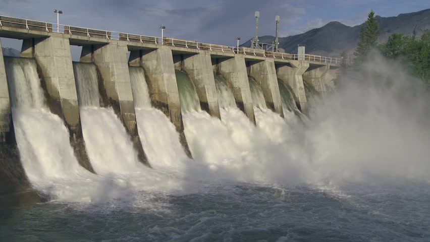 Spillway on the Kananaskis Dam, Alberta, Canada