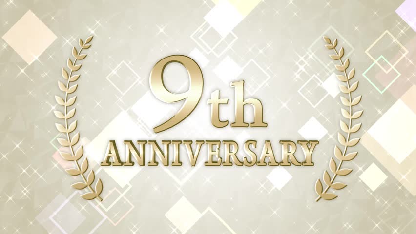 9th Anniversary Animation Stock Footage Video (100% Royalty-free