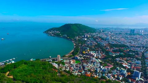 Flycam: Vung Tau City is not only a famous destination of Vietnam but also is known by all over the world. sea on three sides of city with the 20km 