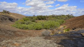 overgrown granite rocks in Outback, Frog Rock, Outcrops, Wheatbelt, Western Australia, Australia, Down Under, Video