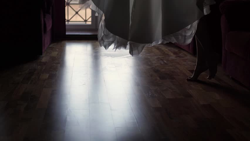 Woman Legs Silhouette Near Wedding Stock Footage Video
