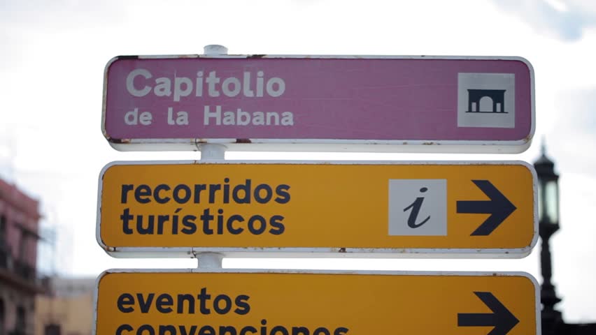 Road sign board in Havana