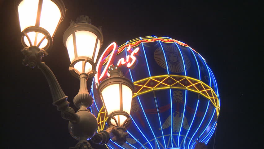 LAS VEGAS - MARCH 1: The Balloon Paris in Las Vegas at Night on March 1, 2012 in