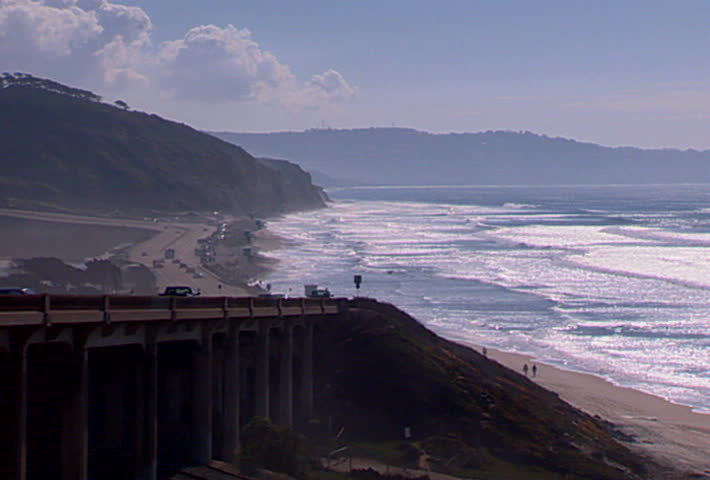 Highway along the coast of San Diego