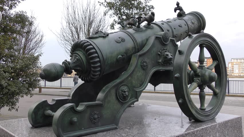 Old iron cannon.