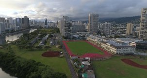 Aerial footage of Honolulu Hawaii