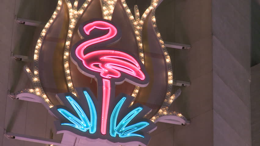 LAS VEGAS - MARCH 1: Casino Flamingo Neon Sign on March 1, 2012 in Las Vegas,