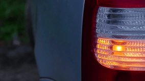 car night machine back blinker light turn beautiful city highlight road safety
