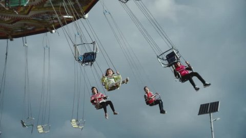 view of flying chairs at st. kilda  luna park  in Melbourne