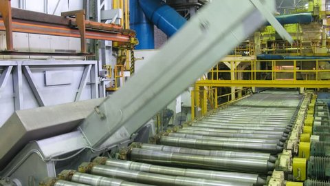 Block of aluminum platten pressing machine of rolling mill, time lapse