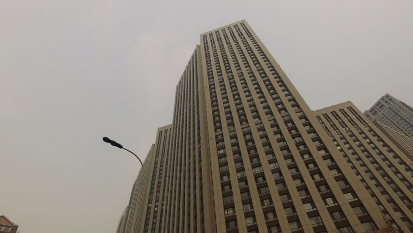 Downtown Buildings Looking Up - Ground view looking up at buildings.