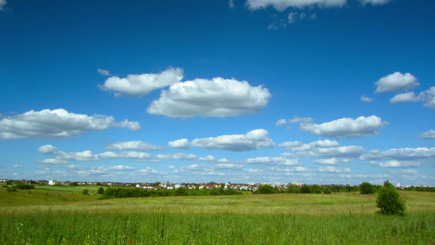clouds landscape and village