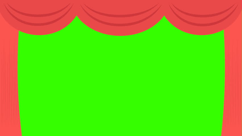 Theater Curtain Open/Close Green Screen Animation:  Loop + Matte | Shutterstock HD Video #24633002