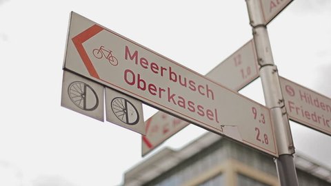 Street pointer. Dusseldorf, Germany.