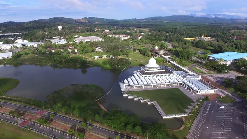 Aerial footage of public university located in northern Peninsular Malaysia.