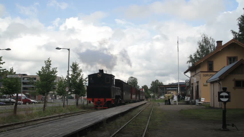 OSLO, NORWAY - JULY 1: Steam locomotive railway line the Urskog-HÃ¸land line