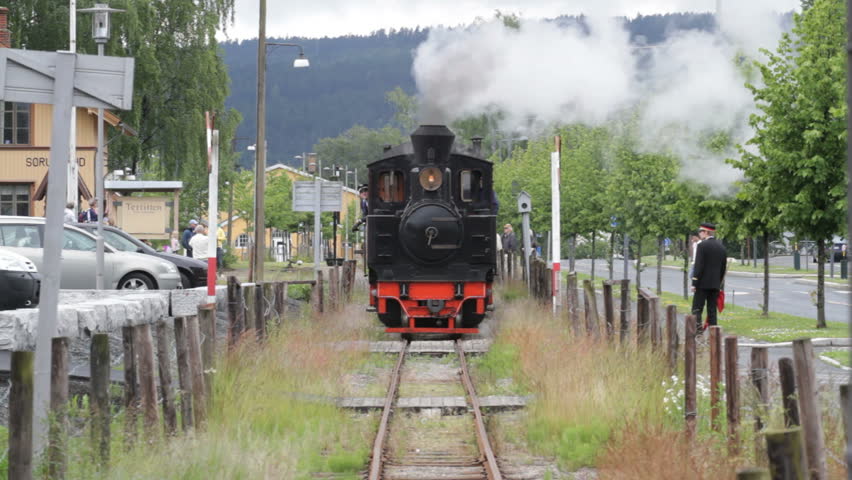 OSLO, NORWAY - JULY 1: Steam locomotive railway line the Urskog-HÃ¸land line