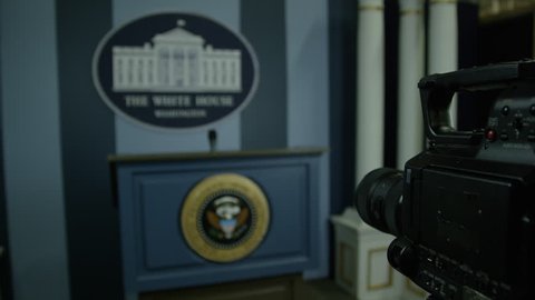Press Secretary of White House - podium and camera