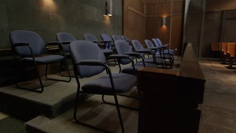 Court House - Pan Right Empty Jury Seats