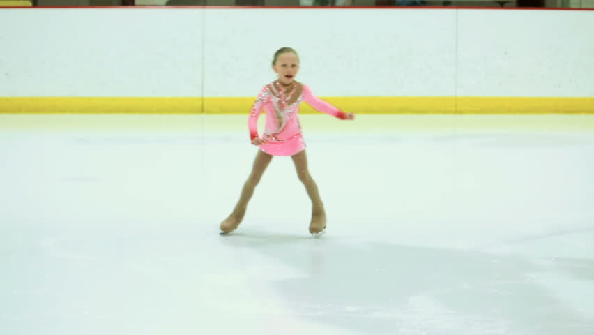 Little Girl Figure Skating at Stock 
