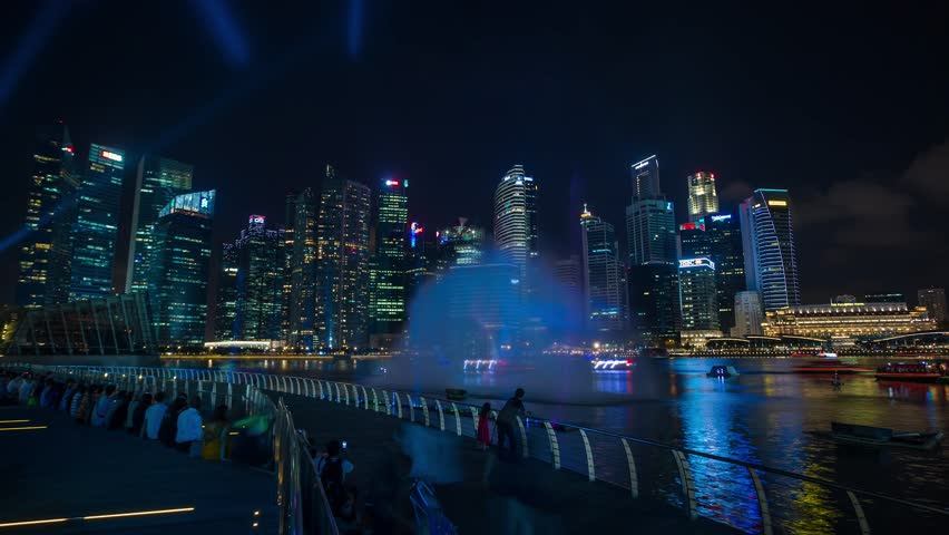 Singapore lights and water show Timelapse
