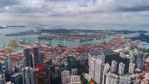 Singapore aerial timelapse Port
