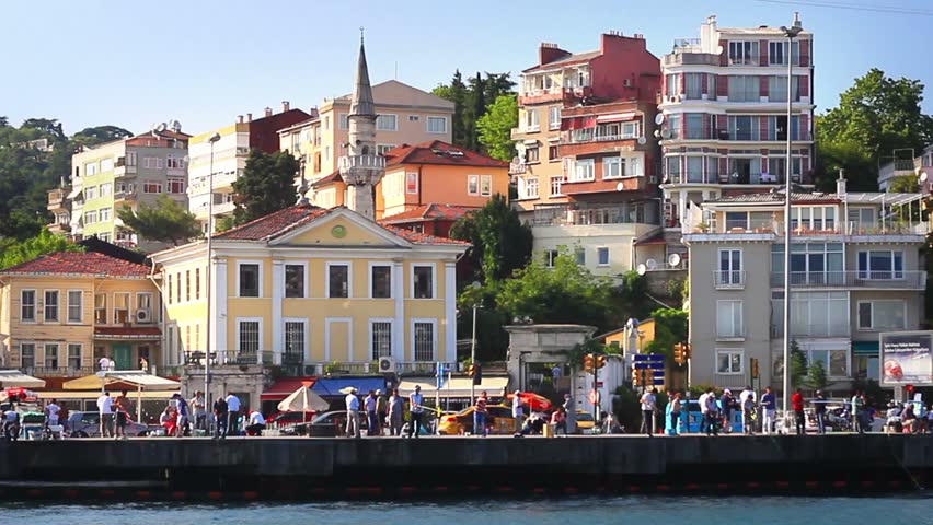 Arnavutkoy coast from the waterside in Istanbul, Turkey.