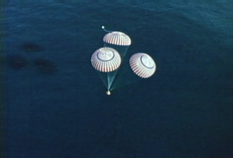 Apollo 17 - splashdown viewed from overhead