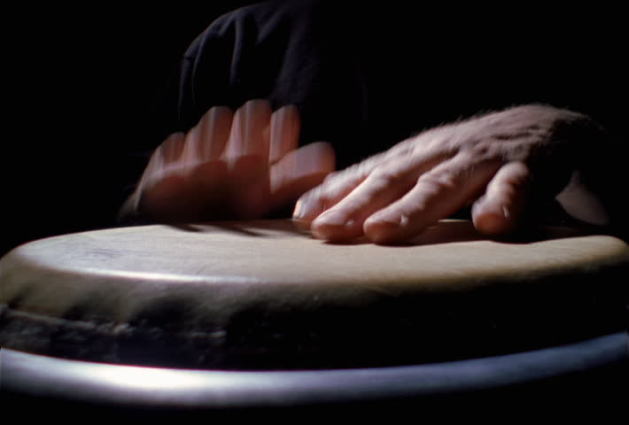 One conga drum being played