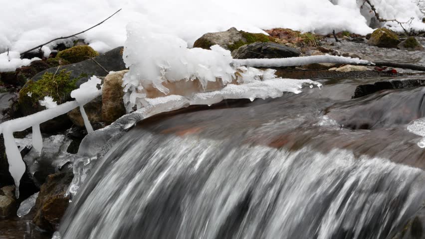 Mountain river in winter.