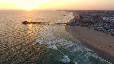 Sunset of Newport Beach pier California