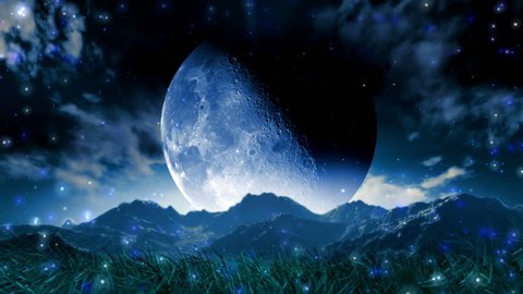 Moon Dream Landscape Scenic Space Animation