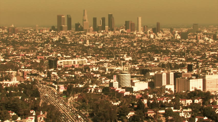 Hazy Los Angeles Skyline (HD)