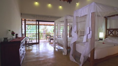 Guest room in a luxury private holiday villa in Sri Lanka, South Asia.