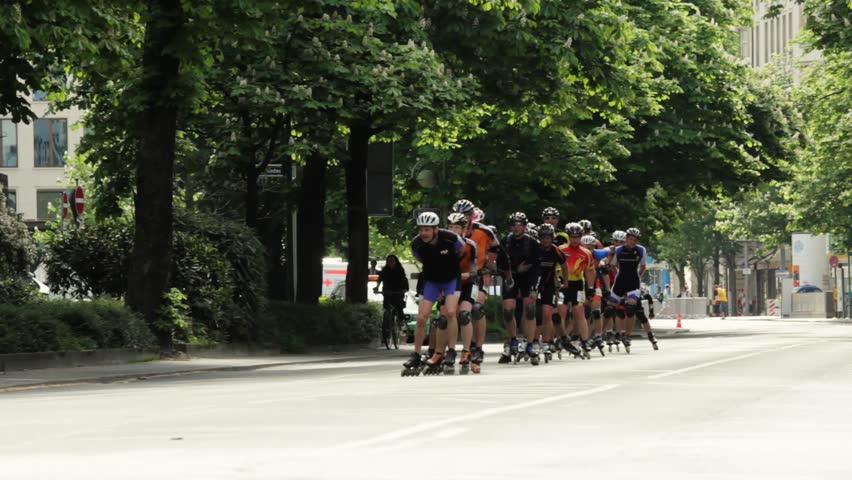 FRANKFURT - MAY 1: Skaters participate in the German Inline Cup on May 1, 2012