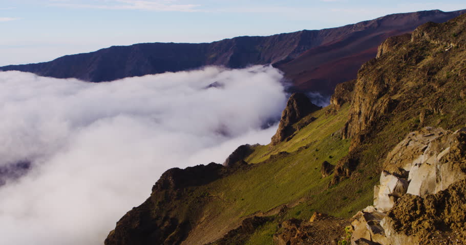 Foggy Morning in Volcanic Valley, Haleakala National Park Hawaii