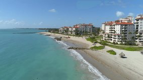 Drone video Fisher Island Miami Beach 4k 24p