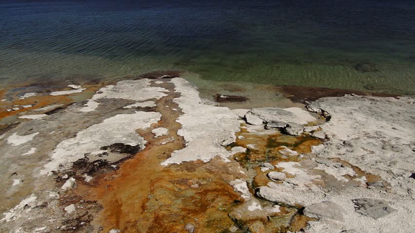 Yellowstone Lake, Yellowstone National Park, United States - Graded and stabilized version. Watch also for the native material, straight out of the camera.