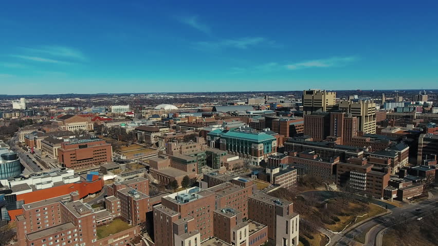 aerial view of Minneapolis Minnesota and the University of Minnesota 1
