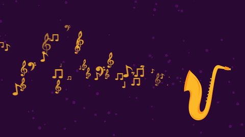 Looped Animated Background Music Symbols Coming Stock Footage Video ...