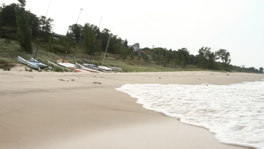 waves on the shore of Lake Michigan