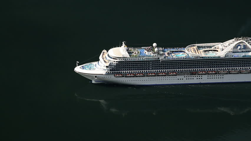 GEIRANGER, NORWAY - JUNE 22: Cruise ship Caribbean Princess approaching the